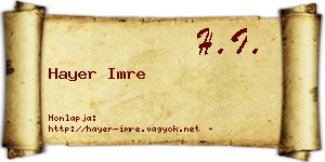 Hayer Imre névjegykártya